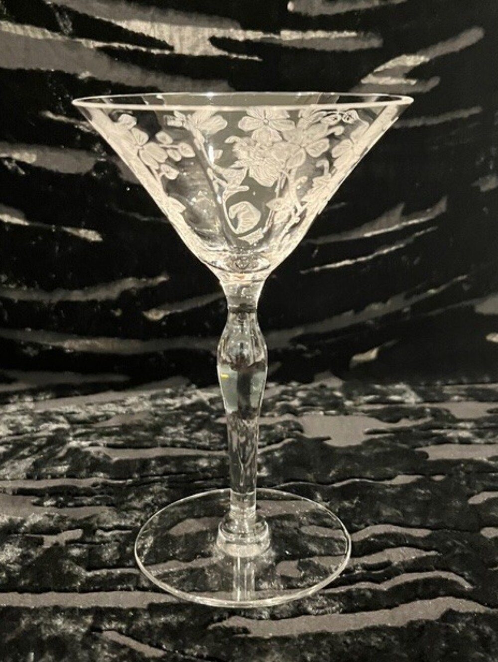 Morgantown Baden Crystal Etched Liquor‎ Cocktail Vintage Art Deco Depression Era